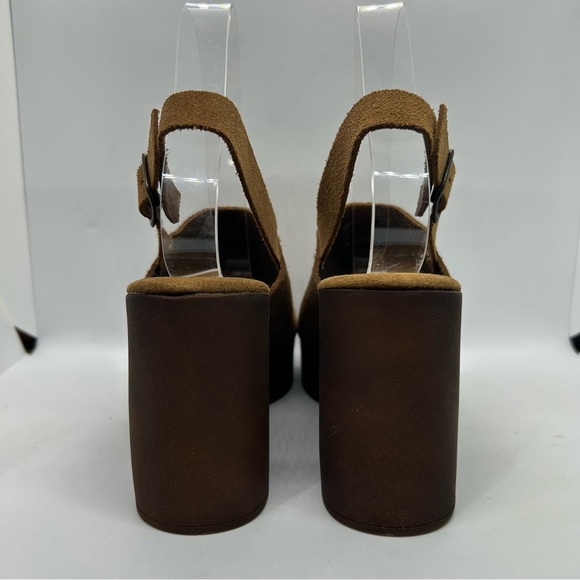 BIO NATURA Made In Italy Leather/Suede Tan Platform Sandal Women's Size 6.5 - Picture 4 of 12